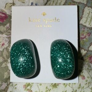 Kate Spade Glitter Half Hoop Stud Statement Earrings